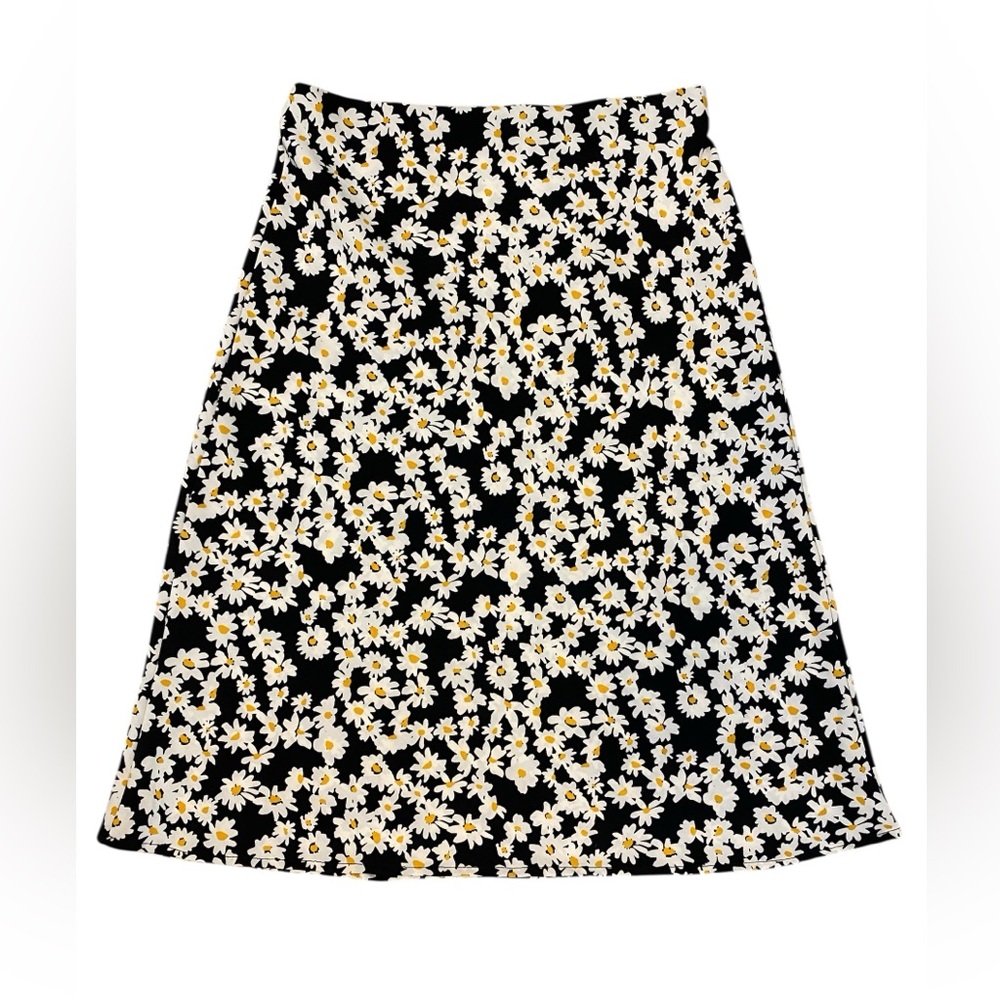 Rachel Zoe Daisy Print Midi A-Line Skirt size 10 EUC romantic boho feminine
